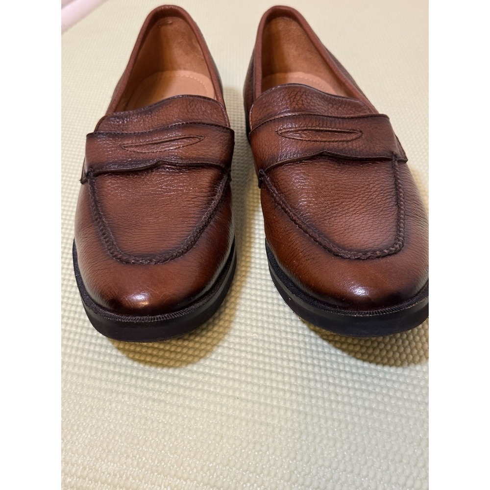 alan payne Cole Penny Brown Leather Loafer Size 10.5 Antique Honey Casual Comfy - Picture 2 of 6